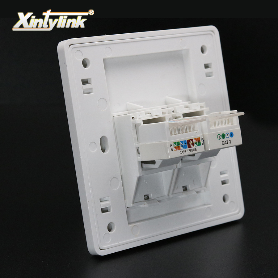 Patch Panel Cat6 - مقبس حائط Xintylink RJ11 RJ45 مزدوج
