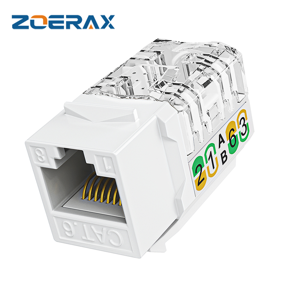 Patch Panel Cat6 - ZoeRax RJ45 Cat6/5e مقبس كيستون نحيف