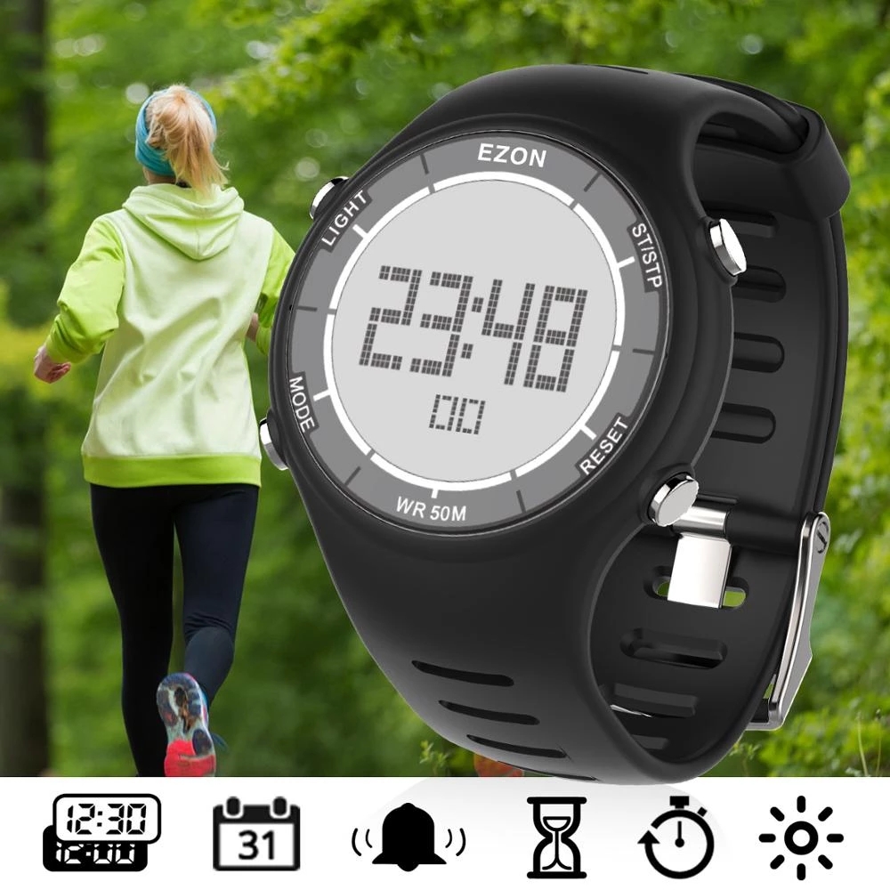 Digital Timer Countdown - EZON موضة جديدة للمرأة ساعة رياضية