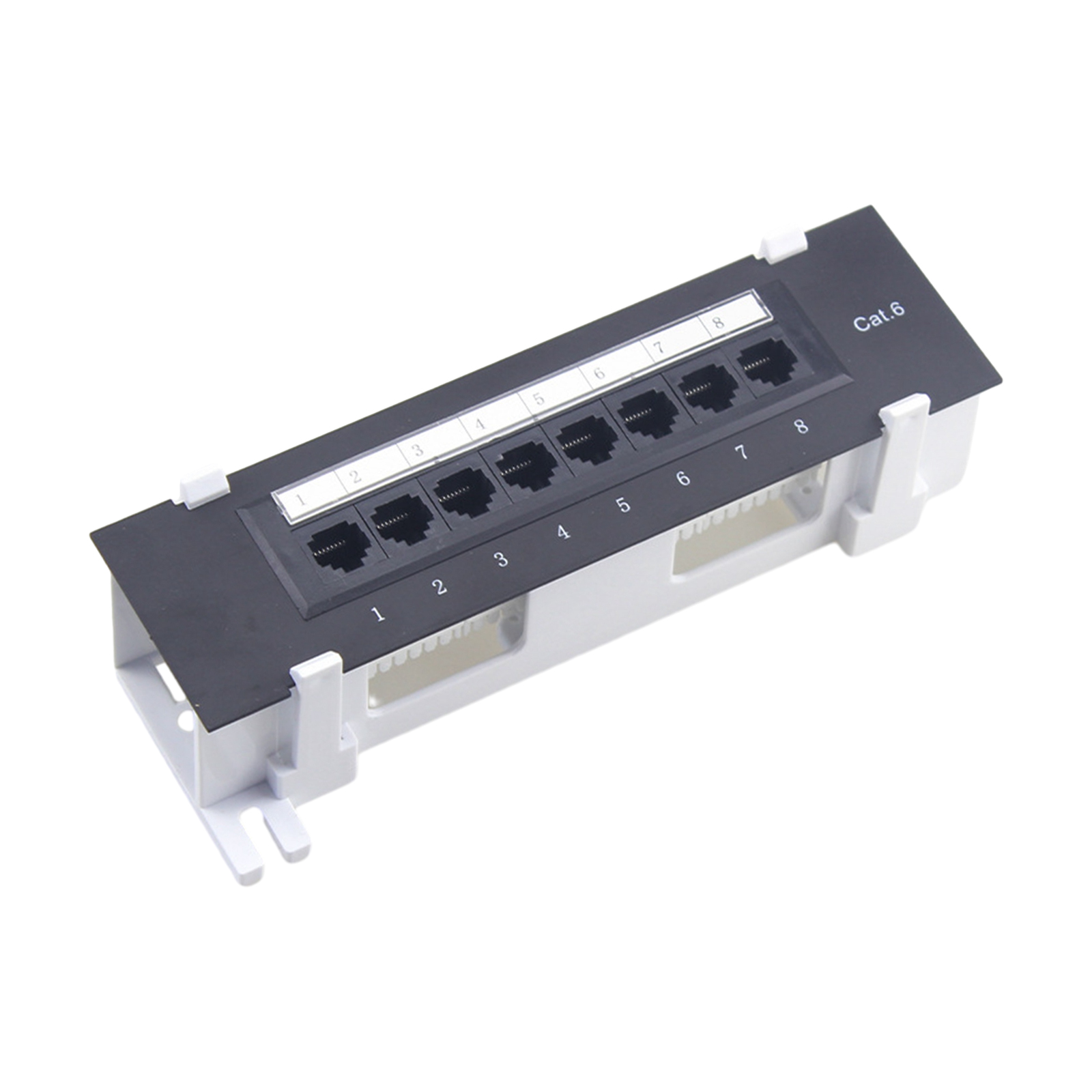 Patch Panel Cat6 - 8 منافذ لوحة التوصيلات المثبتة على